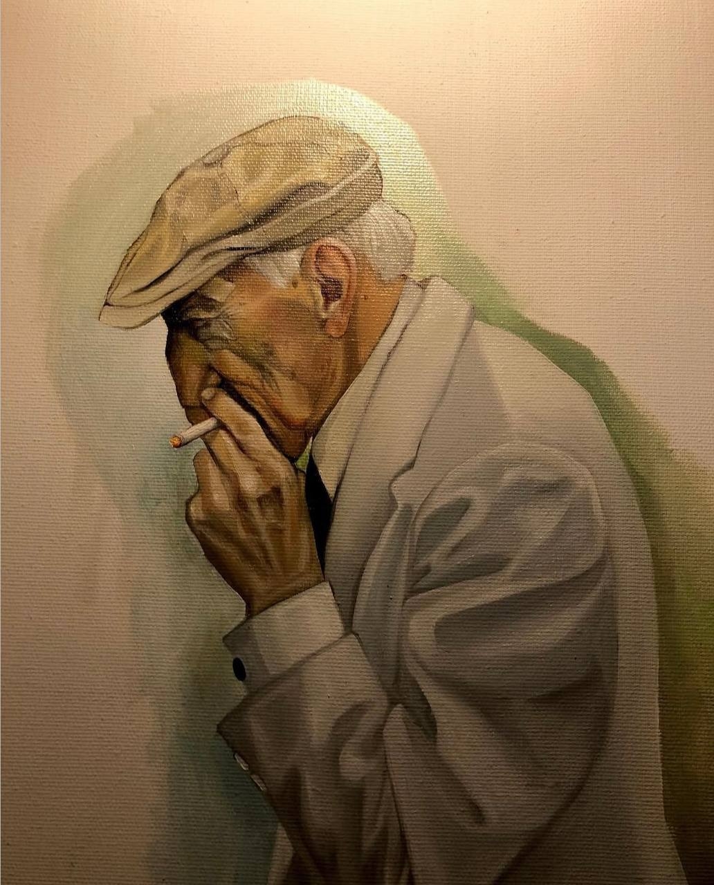 Painting "An Old Man" — oil on canvas, 45×60 cm