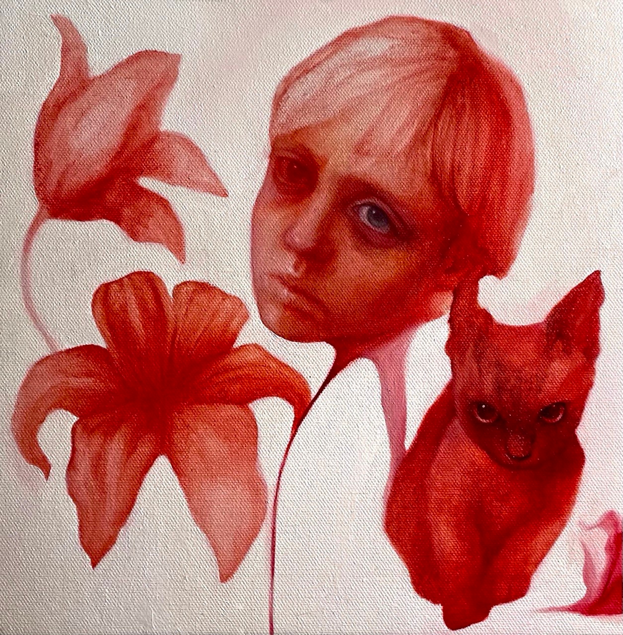Painting "Bloom" — oil on canvas, 40×40 cm