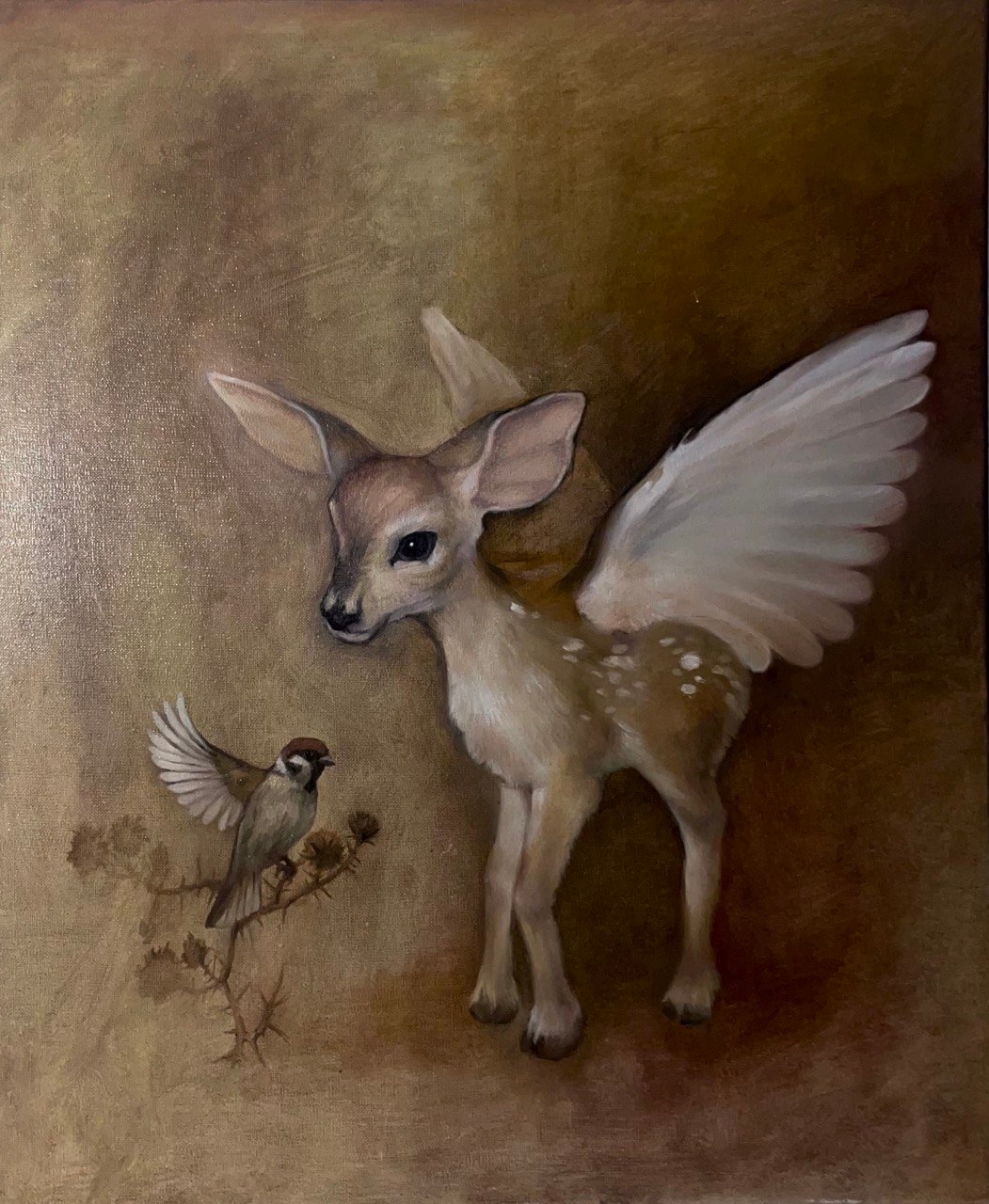 Painting "Deer" — oil on canvas, 45×60 cm