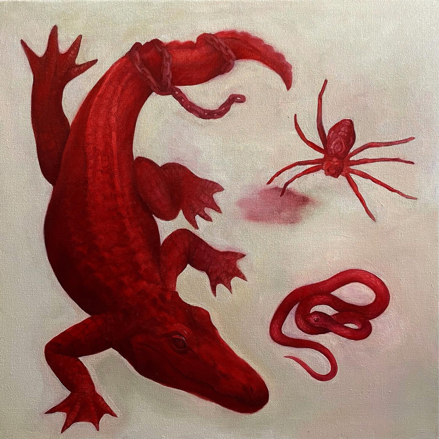 Painting "Fear" — oil on canvas, 50×50 cm