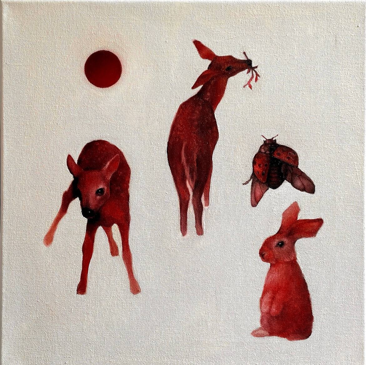 Painting "Love" — oil on canvas, 40×40 cm