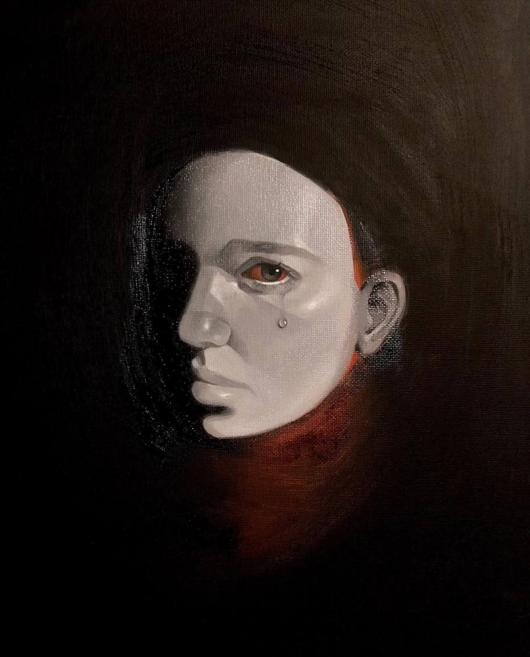 Painting "Mirror" — oil on canvas, 30×40 cm