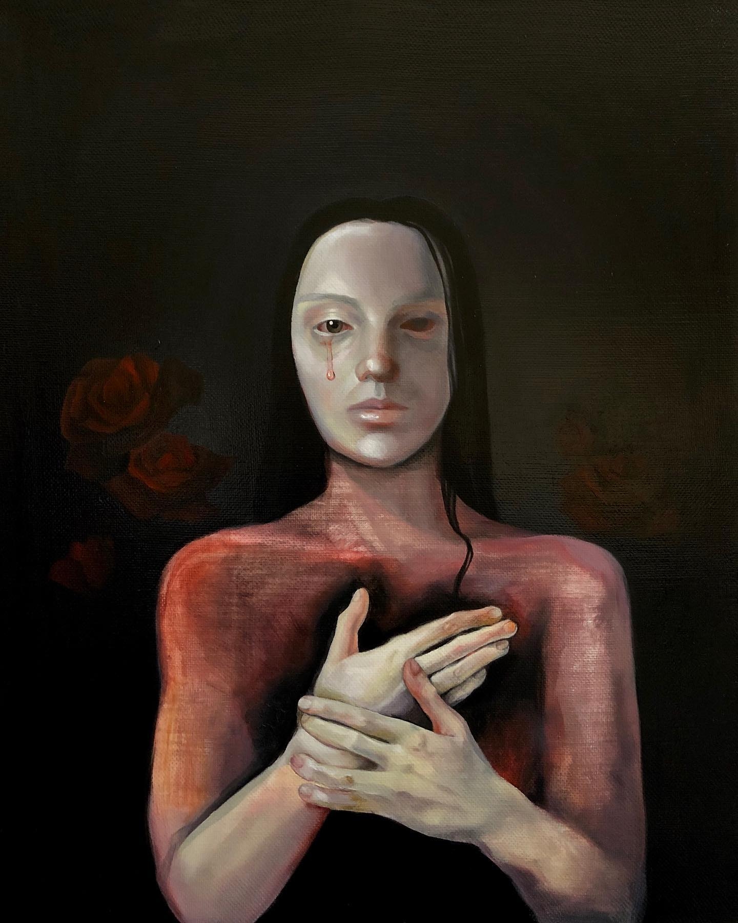 Painting "Can’t feel myself" — oil on canvas, 40×50 cm